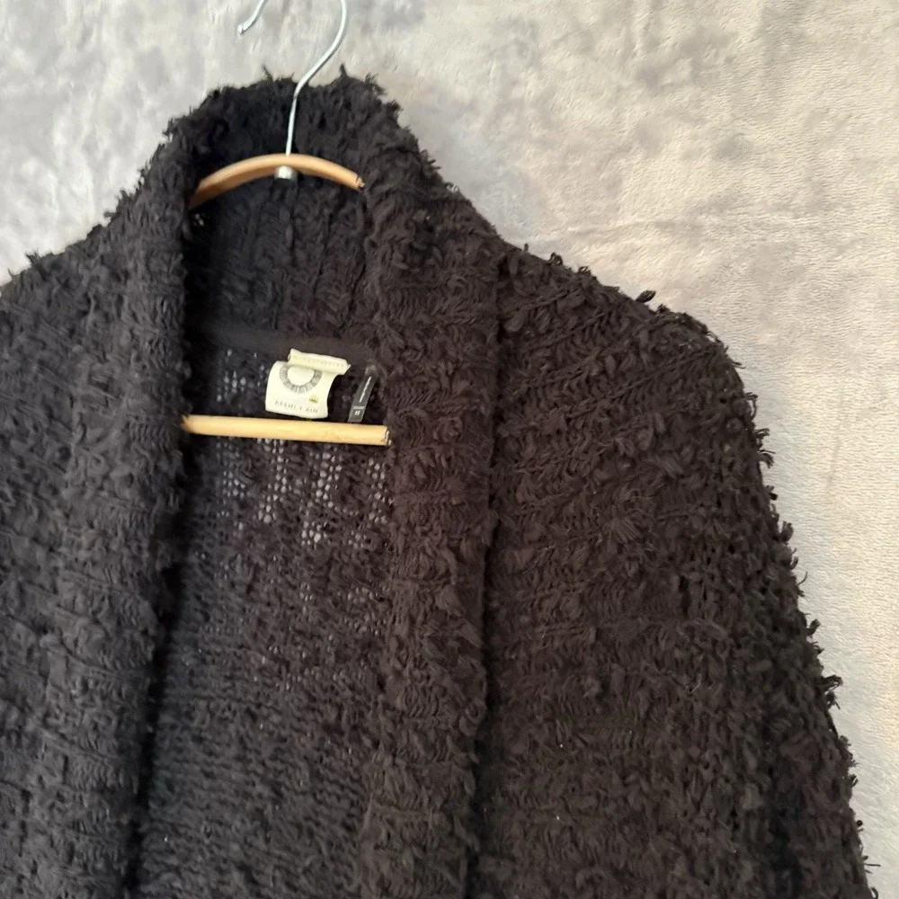 Anthropologie Akemi + Kin Cardigan Sweater Black‎ Boho Size XS Lounge Casual